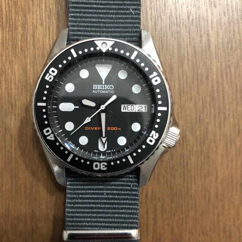 Like new Seiko Skx013 on blue Barton NATO Strap